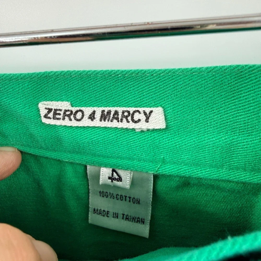 Vintage Zero 4 Marcy Reversible Floral‎ Wrap Skirt Green Cotton A-Line Size 4